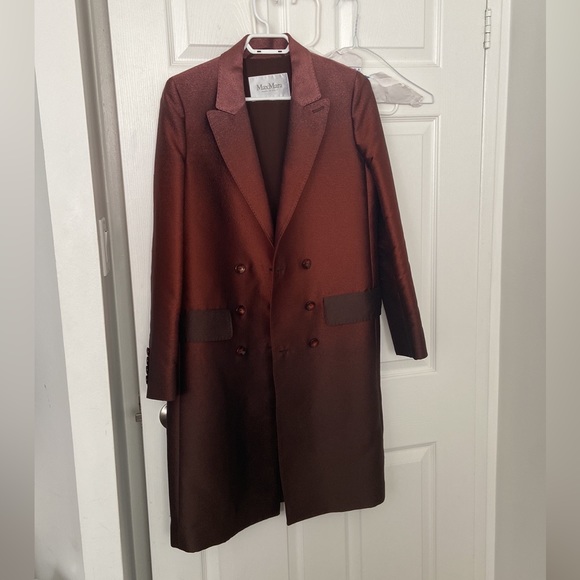 NEW MaxMara Women's Coat Sz 10 Bordeaux - Picture 6 of 7